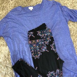LulaRoe Medallion leggings and Irma